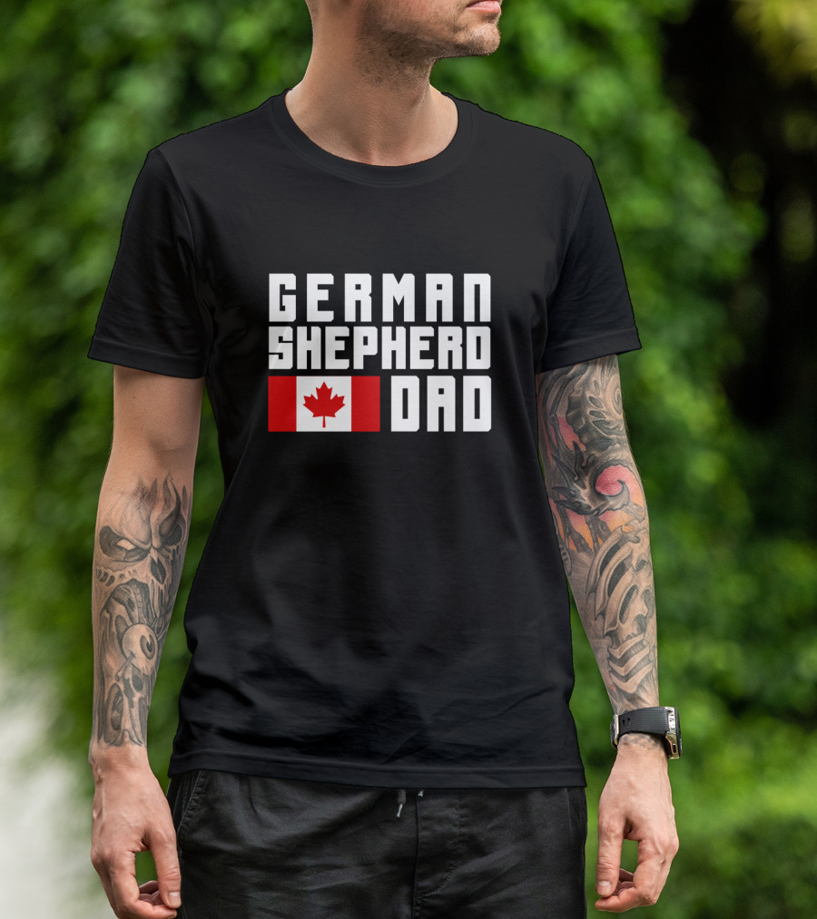 German Shepherd Dad With Canadian Flag T-Shirt