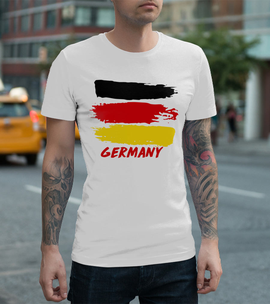 Germany Flag Brush Stroke Black Red Yellow T-Shirt