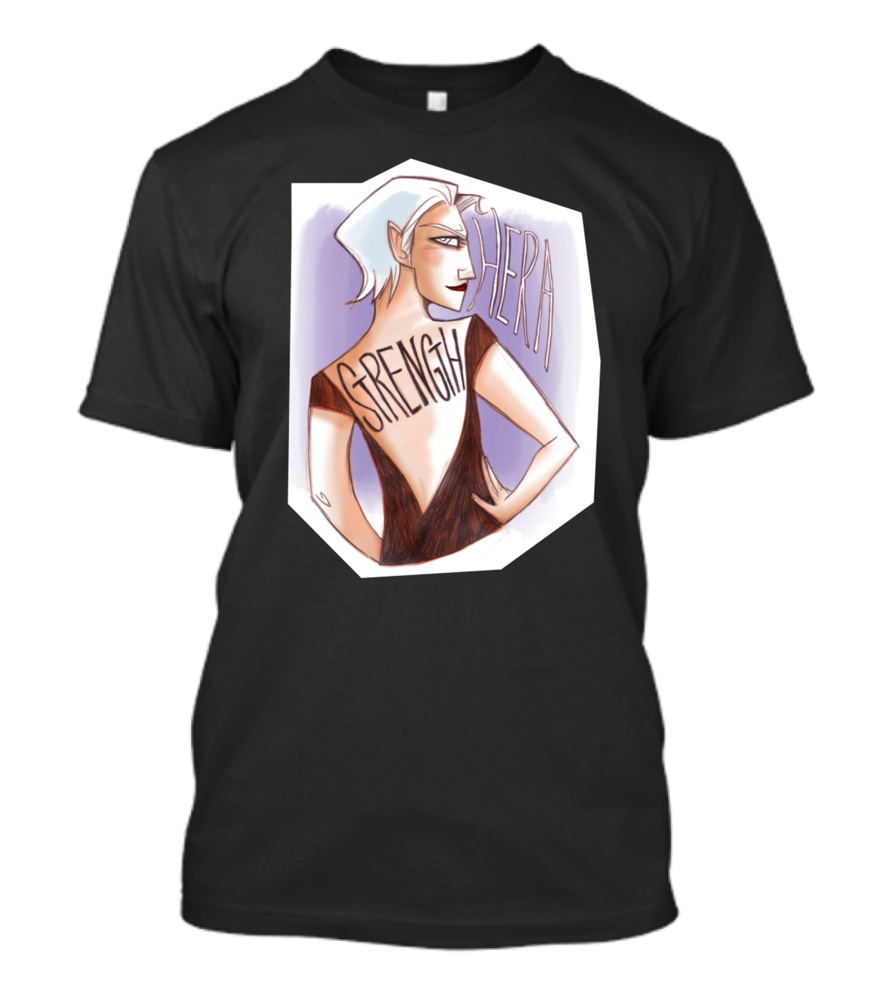 Hera Strength Bold Illustration Featuring Powerful Female T-Shirt