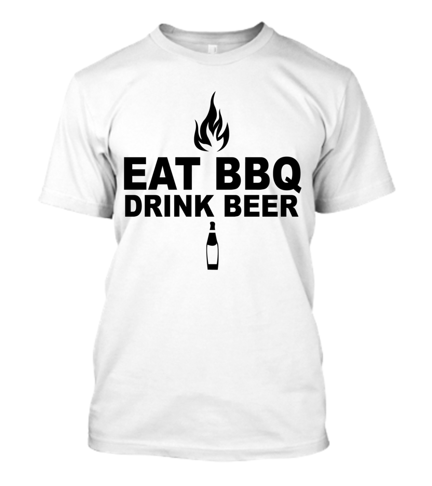 Eat BBQ Drink Beer Flame And Bottle T-Shirt