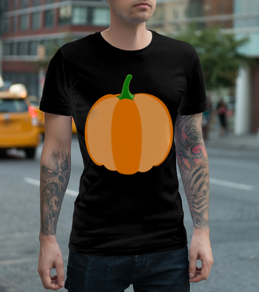 Orange Pumpkin Green Stem Harvest T-Shirt