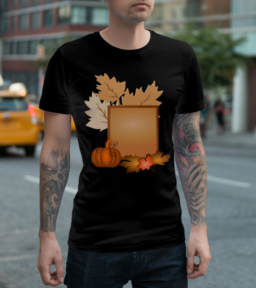 Halloween Pumpkin Autumn Leaves Sign T-Shirt