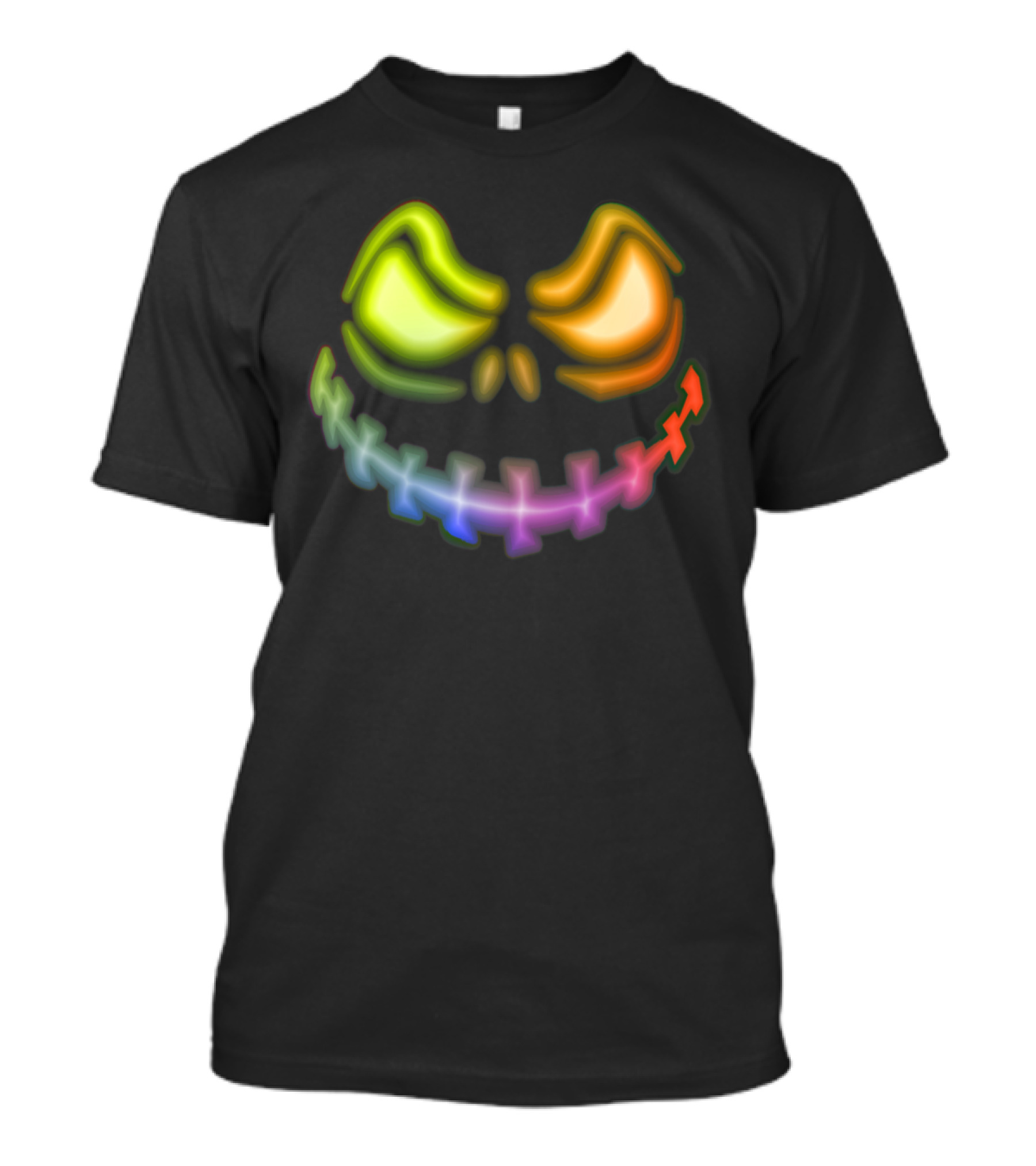 Halloween Pumpkin Face Vibrant Neon Colors T-Shirt