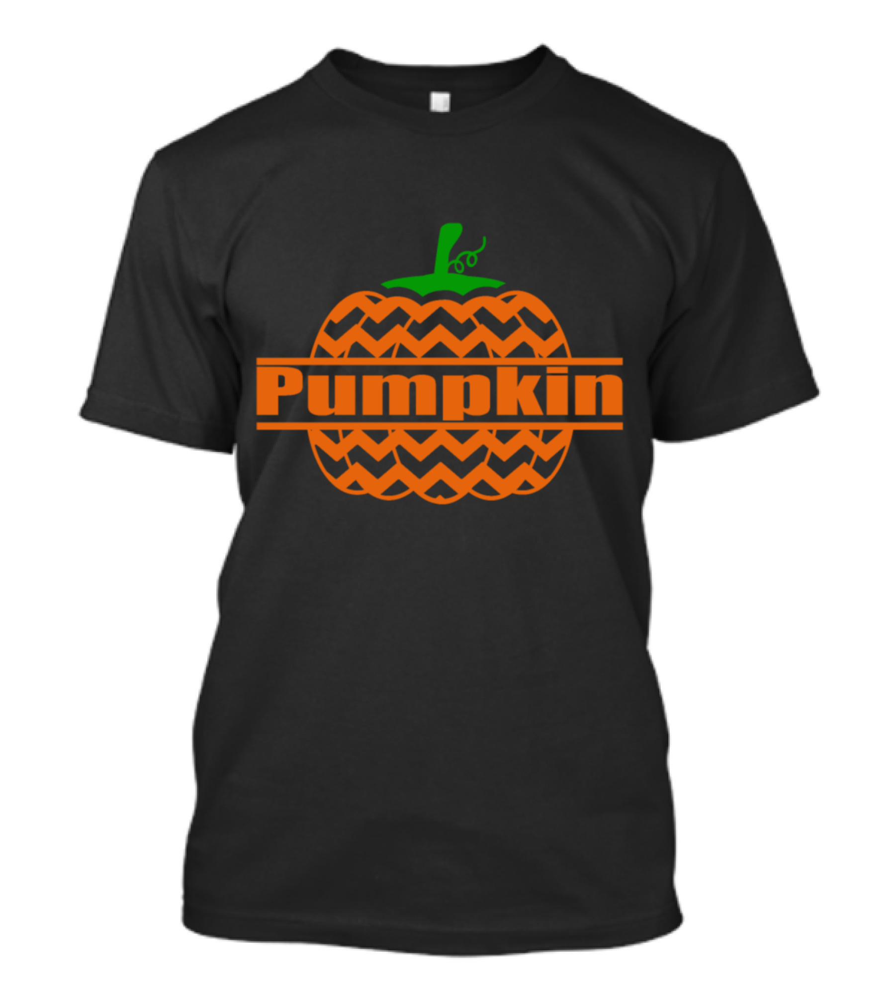 Pumpkin Autumn Fall Leaves Chevron T-Shirt