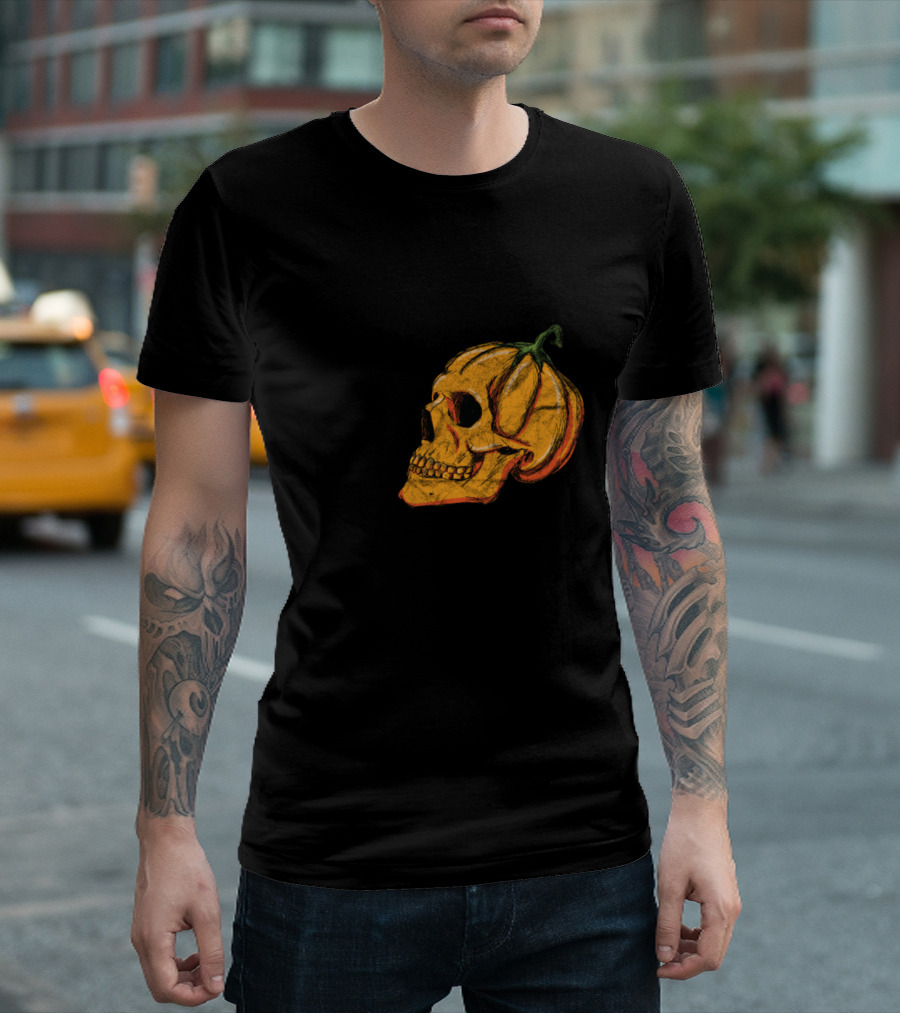 Trick or Treat Pumpkin Skull Grudge T-Shirt