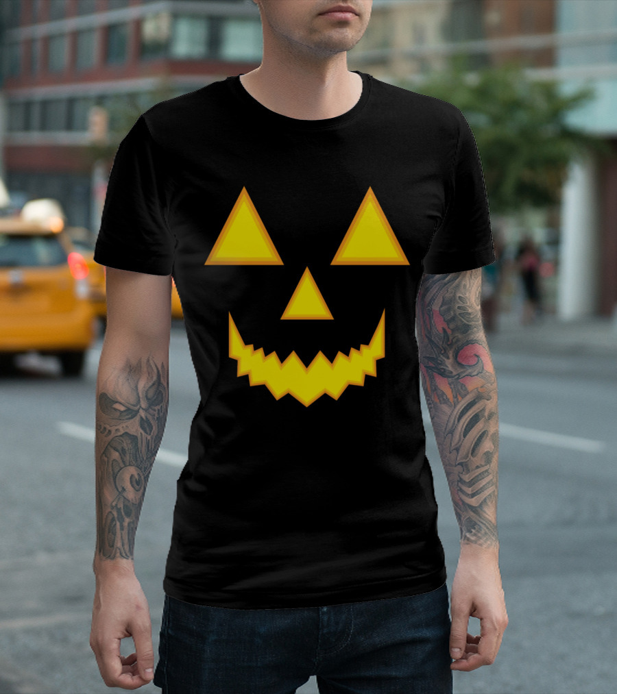 Pumkin Lantern Jack-O'-Lantern Face Halloween T-Shirt