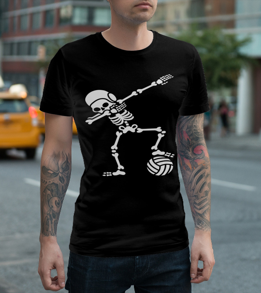 Dabbing Skeleton Water Polo Player with Ball T-Shirt