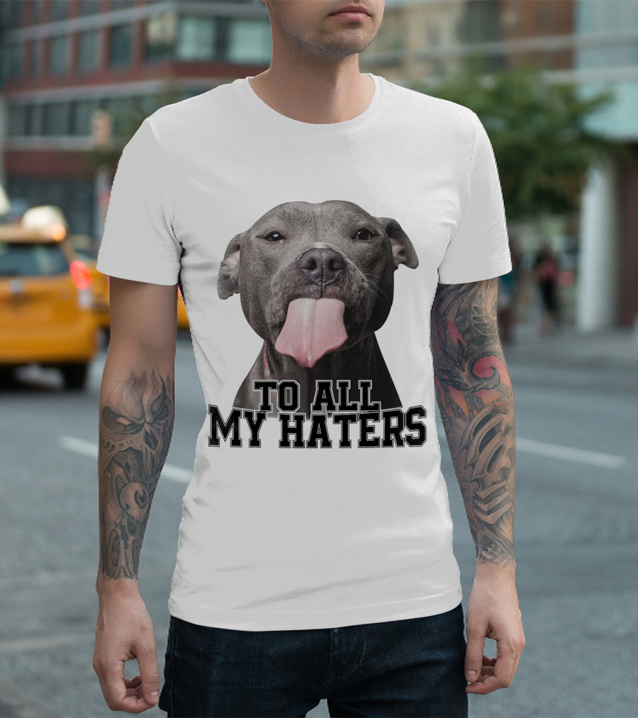 Pitbull To All My Haters Playful Expression T-Shirt