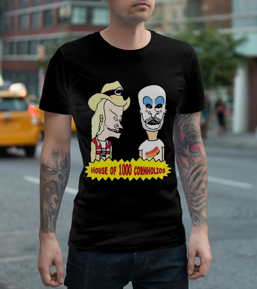 House Of 1000 Cornholios Beavis and Butt-Head Style Characters with Costumes T-Shirt
