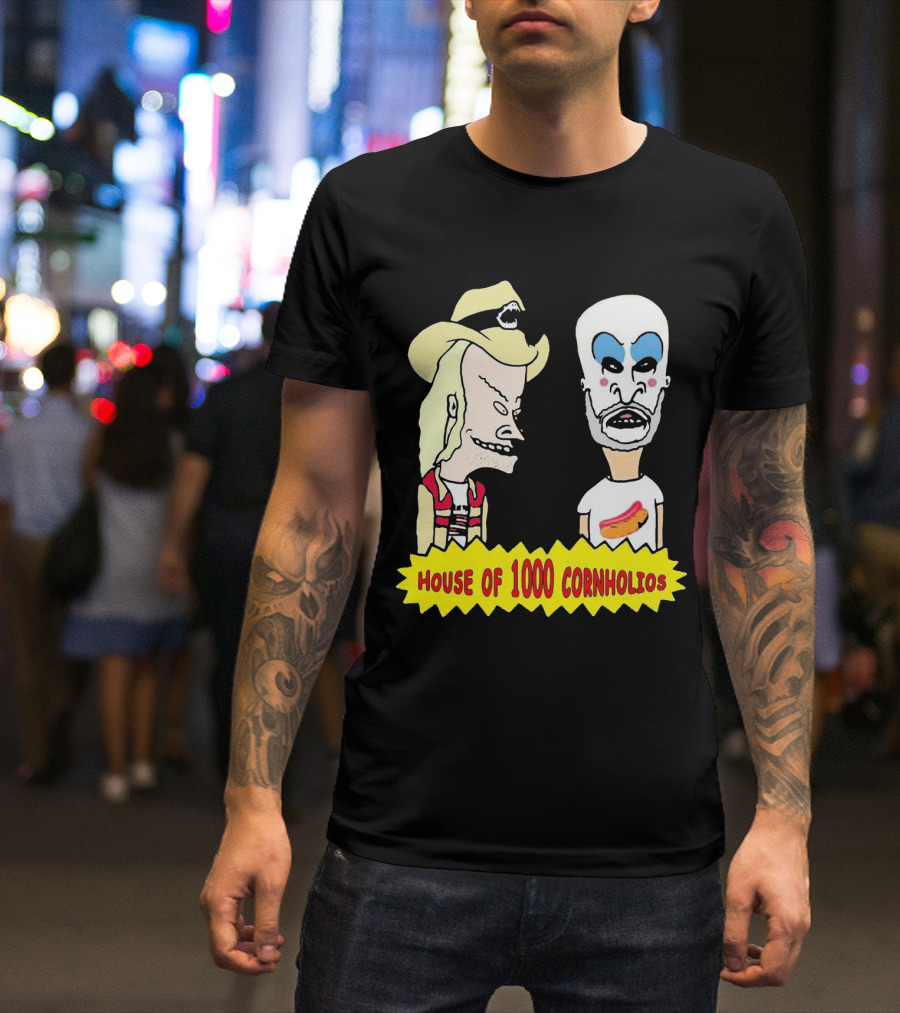 House Of 1000 Cornholios Beavis And Butt-Head Style Characters With Costumes T-Shirt