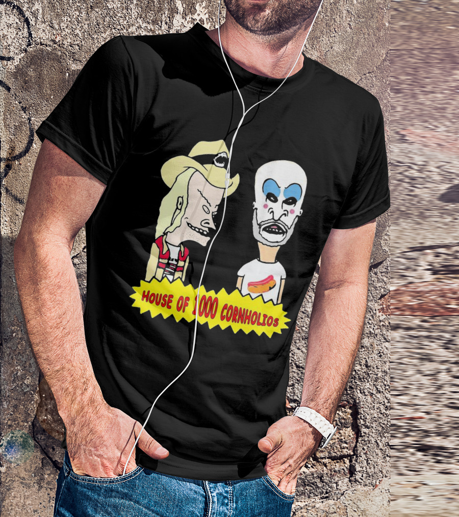 House Of 1000 Cornholios Beavis And Butt-Head Style Characters With Costumes T-Shirt