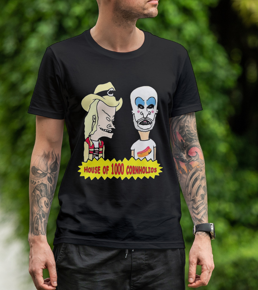 House Of 1000 Cornholios Beavis And Butt-Head Style Characters With Costumes T-Shirt