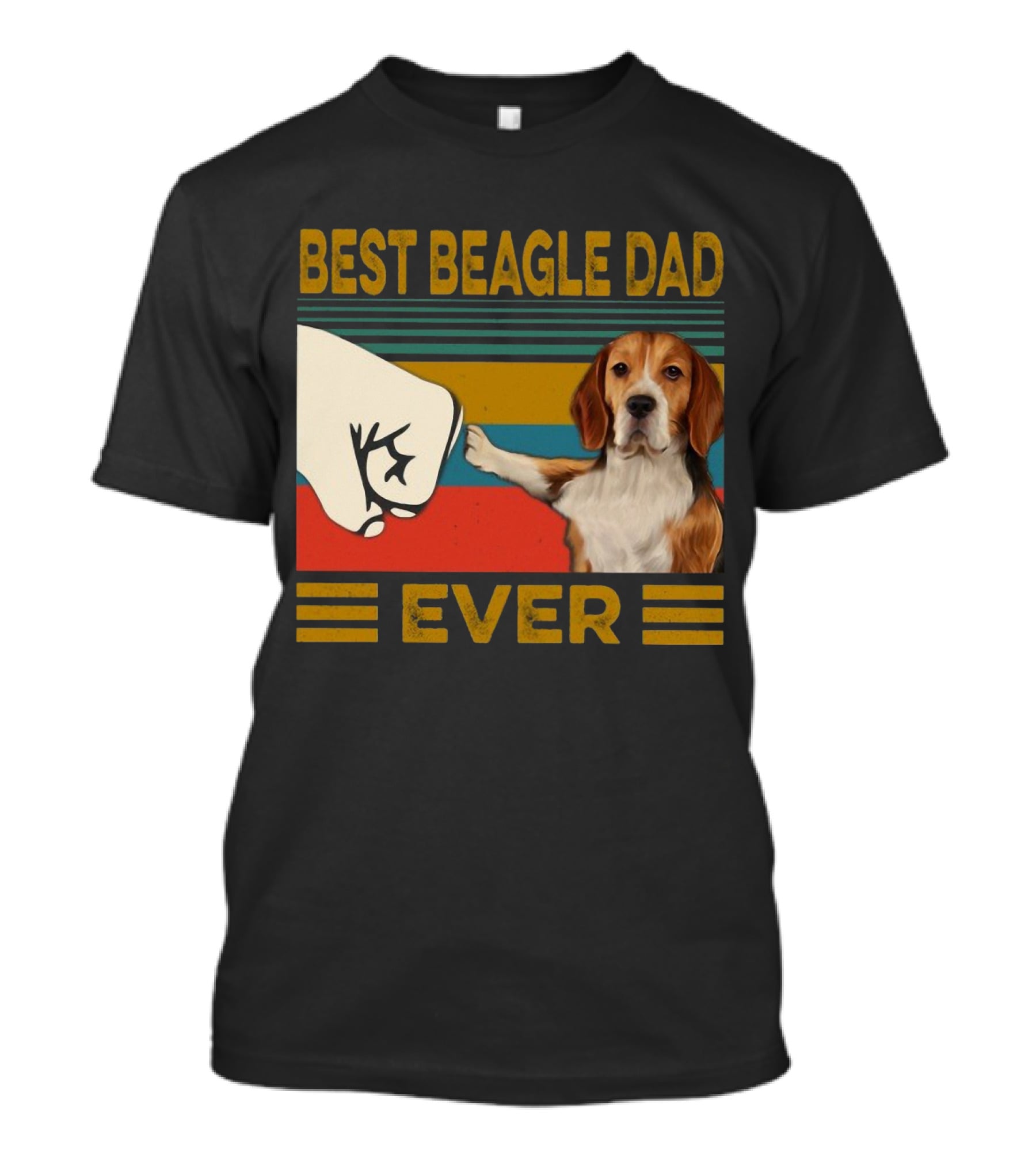 Best Beagle Dad Ever Retro Fist Bump With Beagle T-Shirt