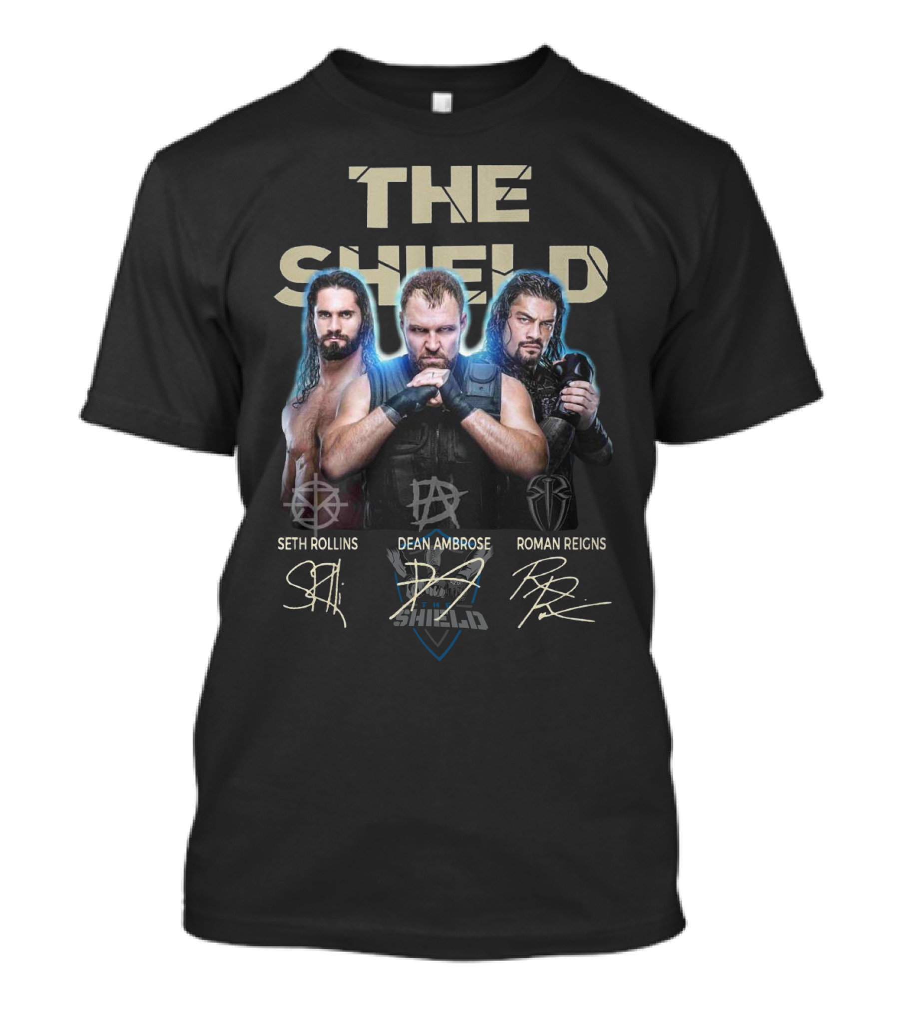 The Shield Seth Rollins Dean Ambrose Roman Reigns Signatures T-Shirt