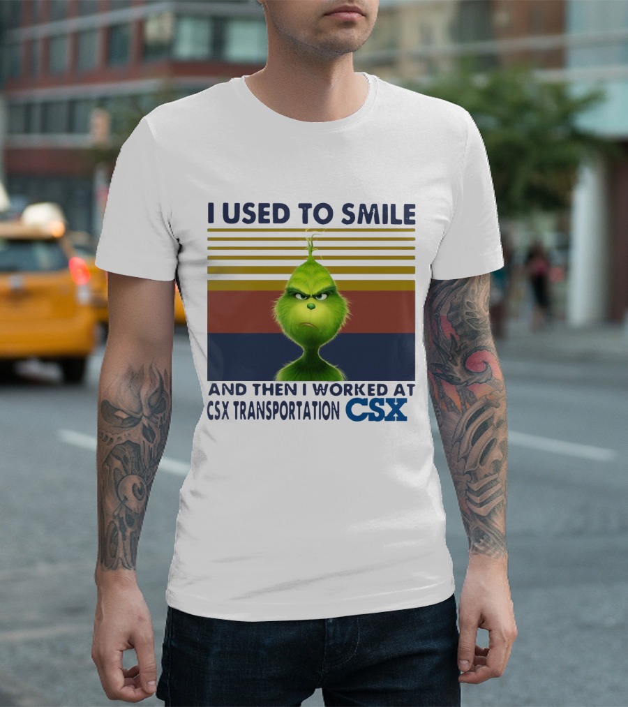 Vintage Grinch I Used To Smile And Then I Worked At CSX Transportation T-Shirt