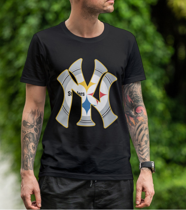 Yankees Steelers New York's Logo Fusion T-Shirt