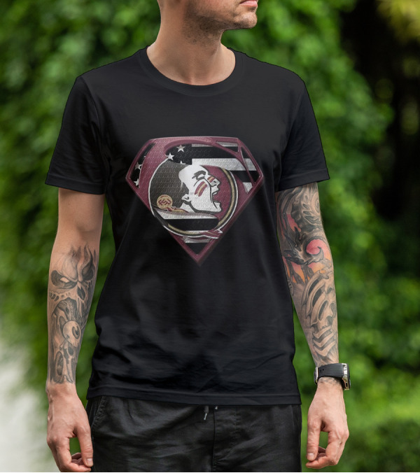 Florida State Seminoles Emblem With Superman Shield T-Shirt