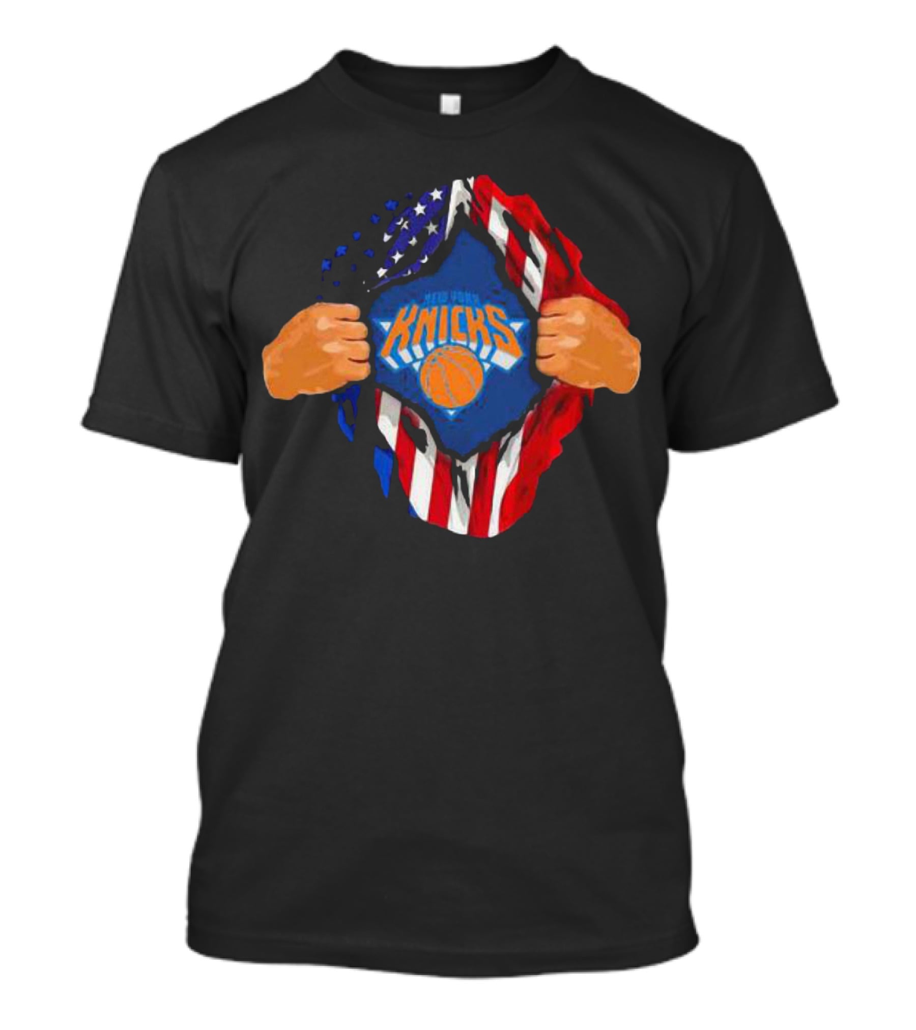 New York Knicks American Flag Inside Me Basketball T-Shirt