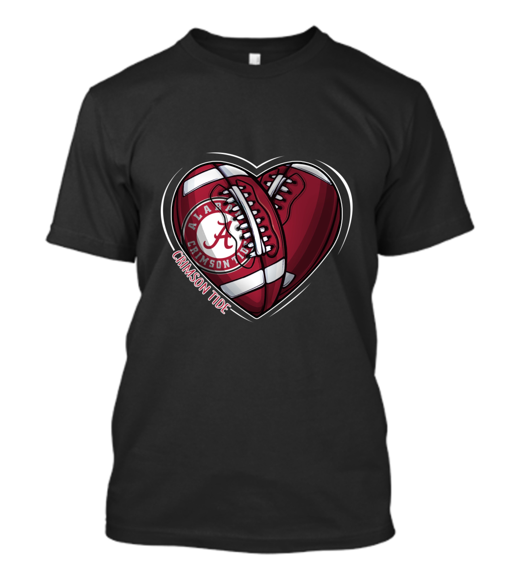 Alabama Crimson Tide Football Heart NCAA T-Shirt