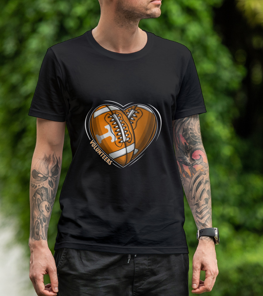 Volunteers Heart-Shaped Football NCAA Tennessee T-Shirt