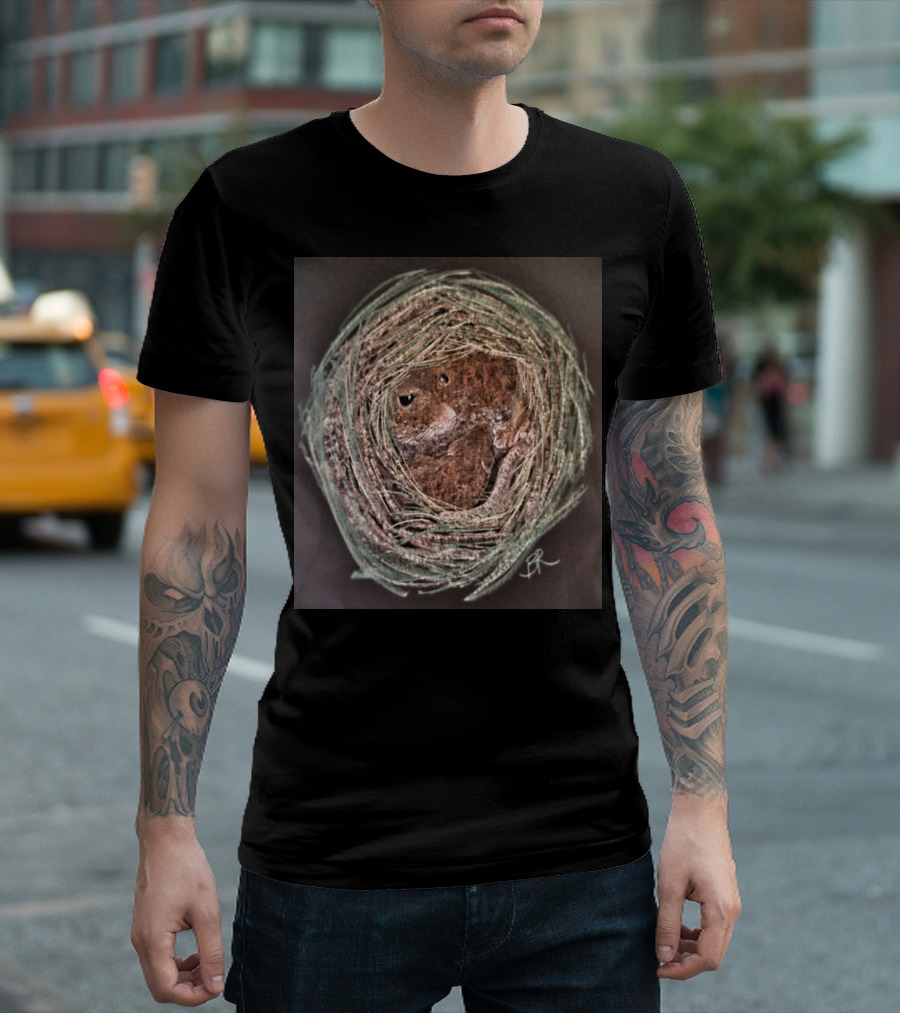 Harvest Mouse Nest Illustration with Signature T-Shirt
