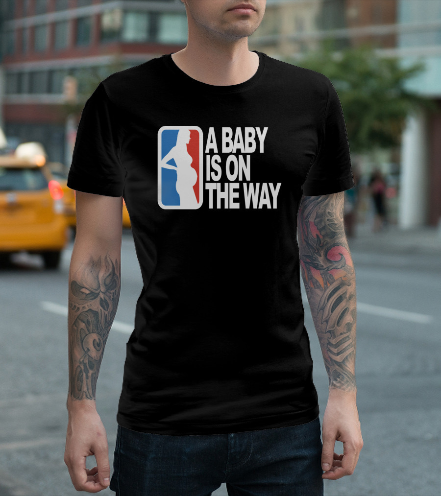 NBA Logo Parody A Baby Is On The Way T-Shirt
