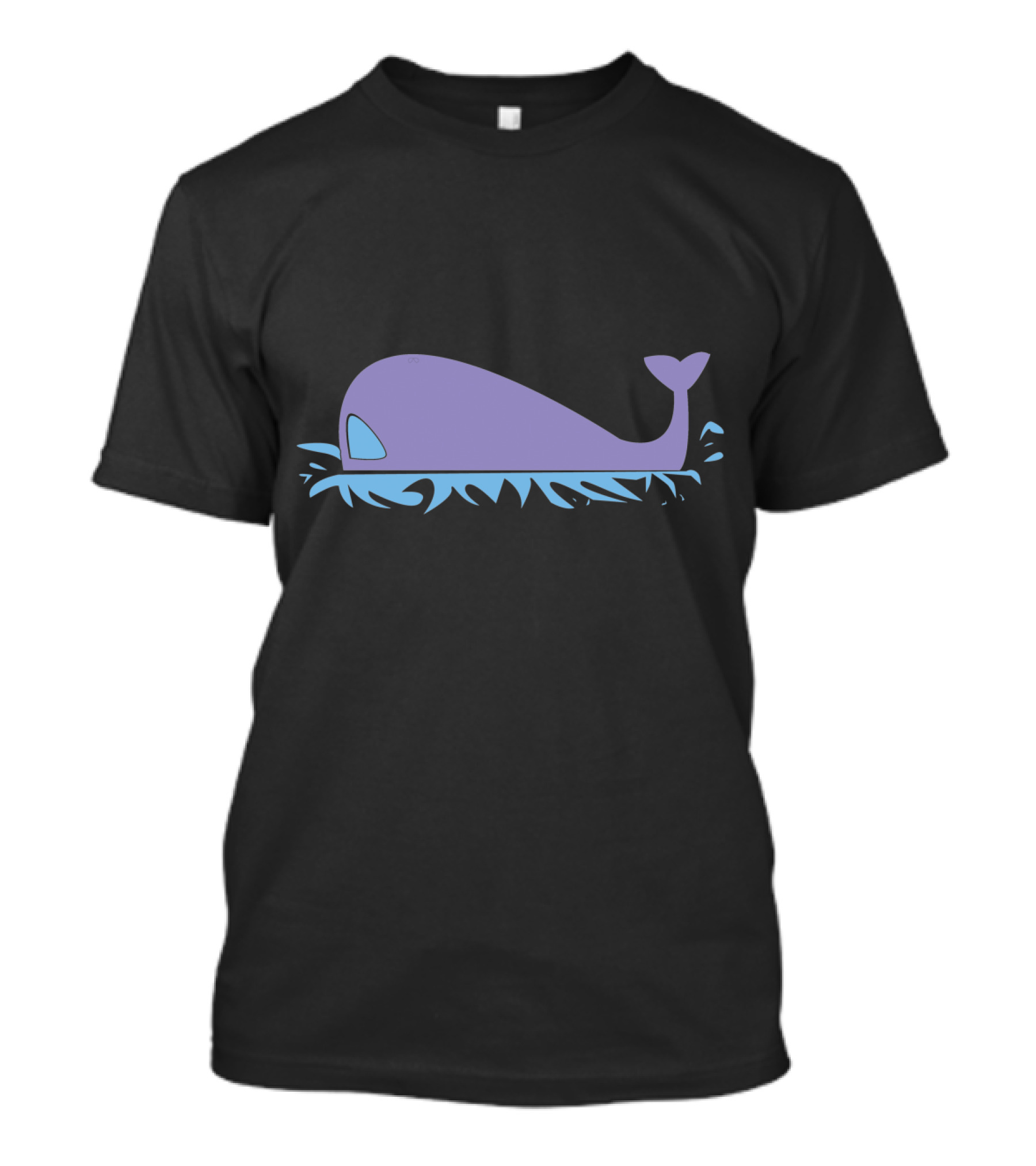 Whale1 Purple Whale Splashing Water Minimalist T-Shirt