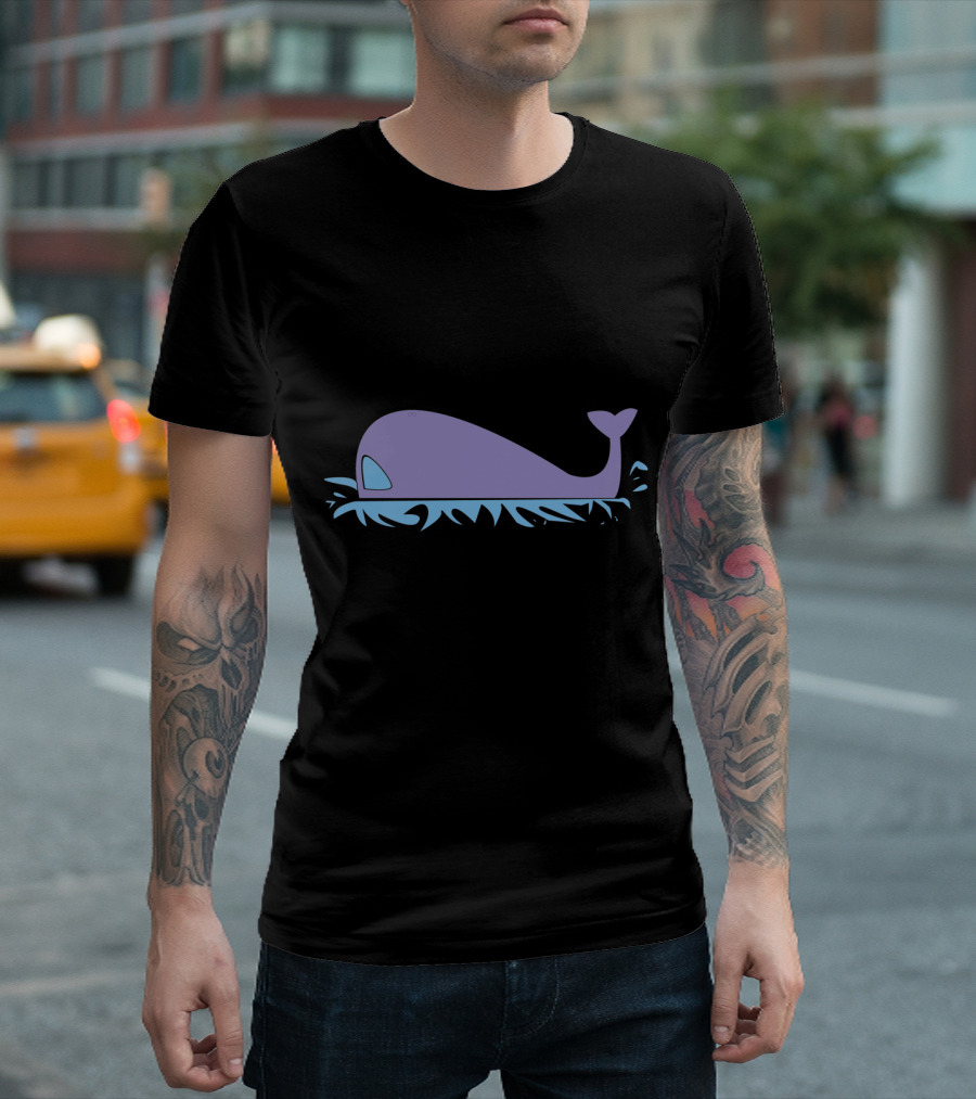 Whale1 Purple Whale Splashing Water Minimalist T-Shirt