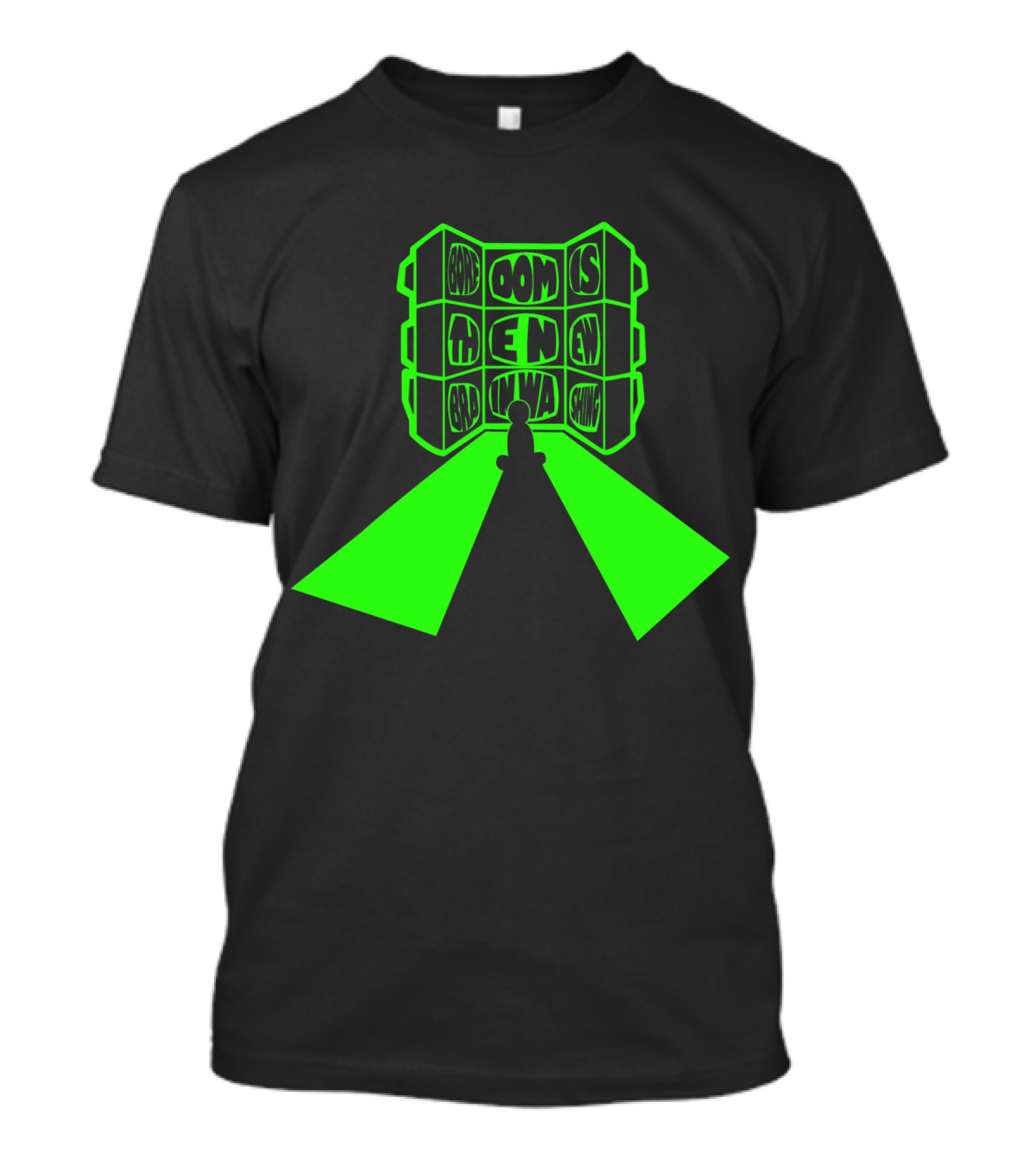 Boredom Is The New Brainwashing Meditation Silhouette With Neon Green Windows T-Shirt