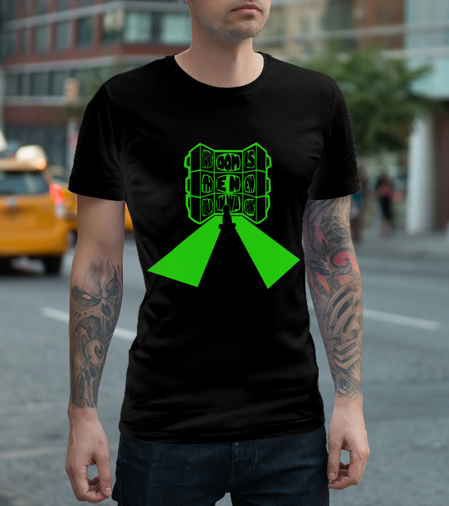Boredom Is The New Brainwashing Meditation Silhouette With Neon Green Windows T-Shirt