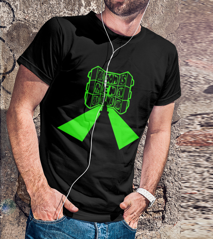 Boredom Is The New Brainwashing Meditation Silhouette With Neon Green Windows T-Shirt