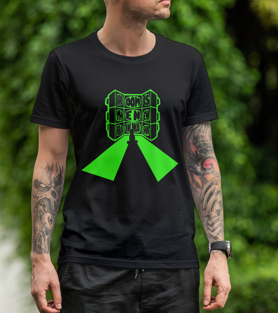 Boredom Is The New Brainwashing Meditation Silhouette With Neon Green Windows T-Shirt