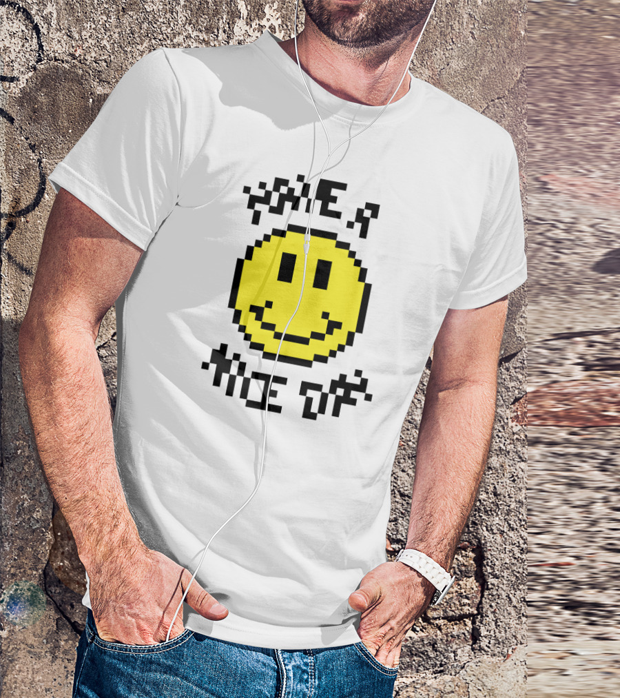 Have A Nice Day Pixelated Smiley Emoji T-Shirt