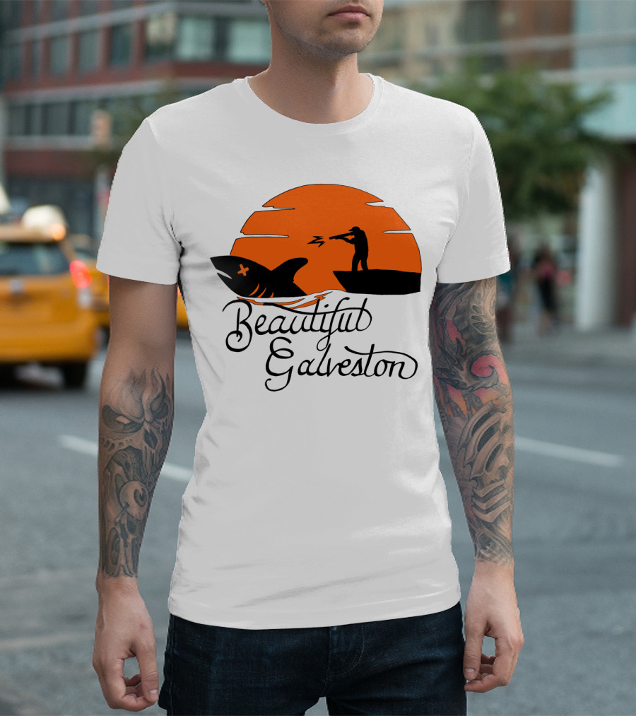 Beautiful Galveston Shark Hunt Silhouette At Sunset T-Shirt