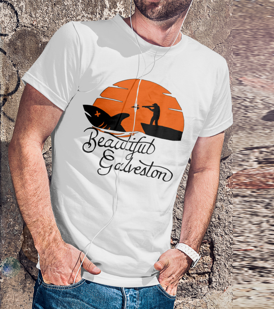 Beautiful Galveston Shark Hunt Silhouette At Sunset T-Shirt