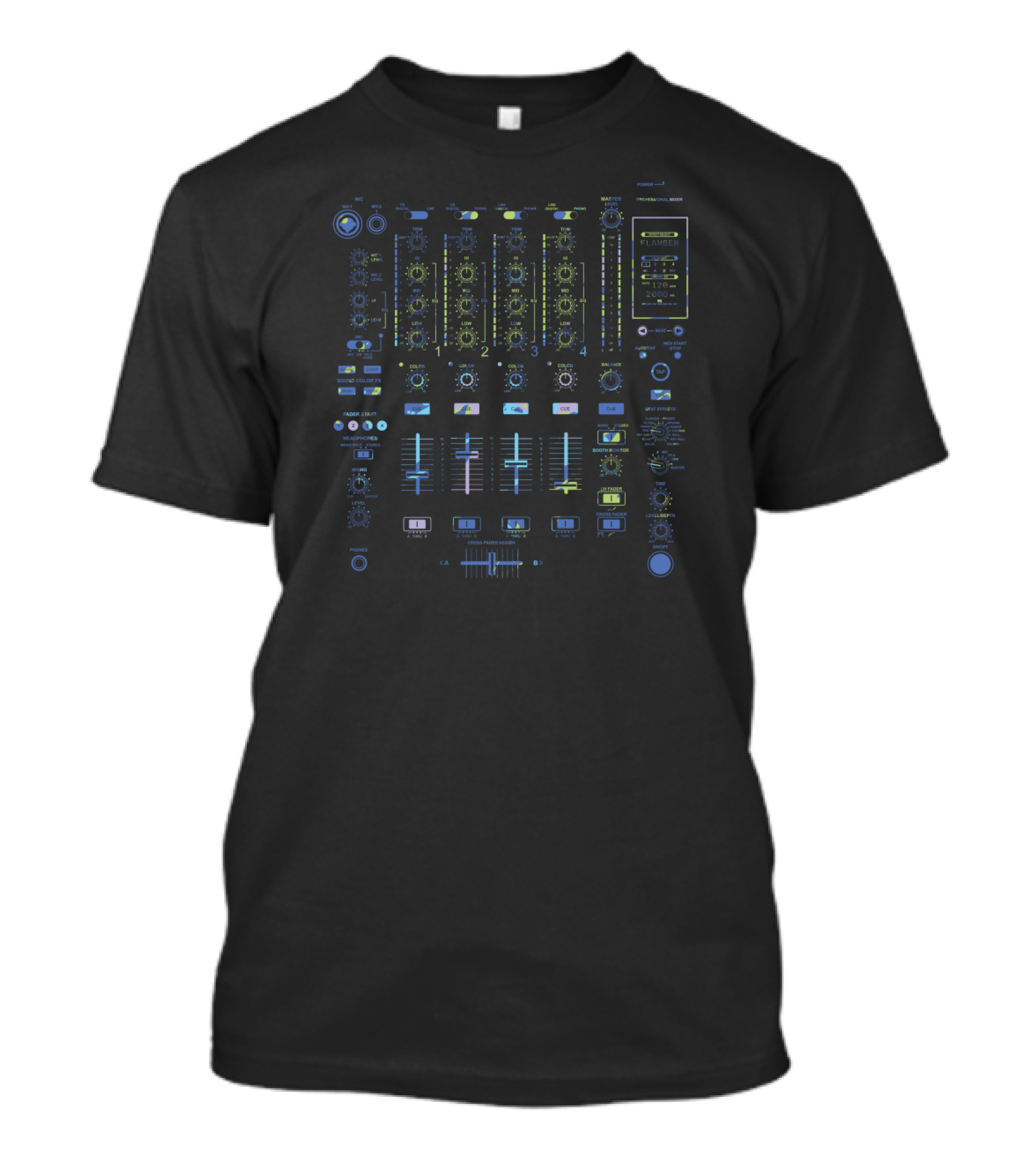 Professional DJ Mixer Console Interface Graphics T-Shirt