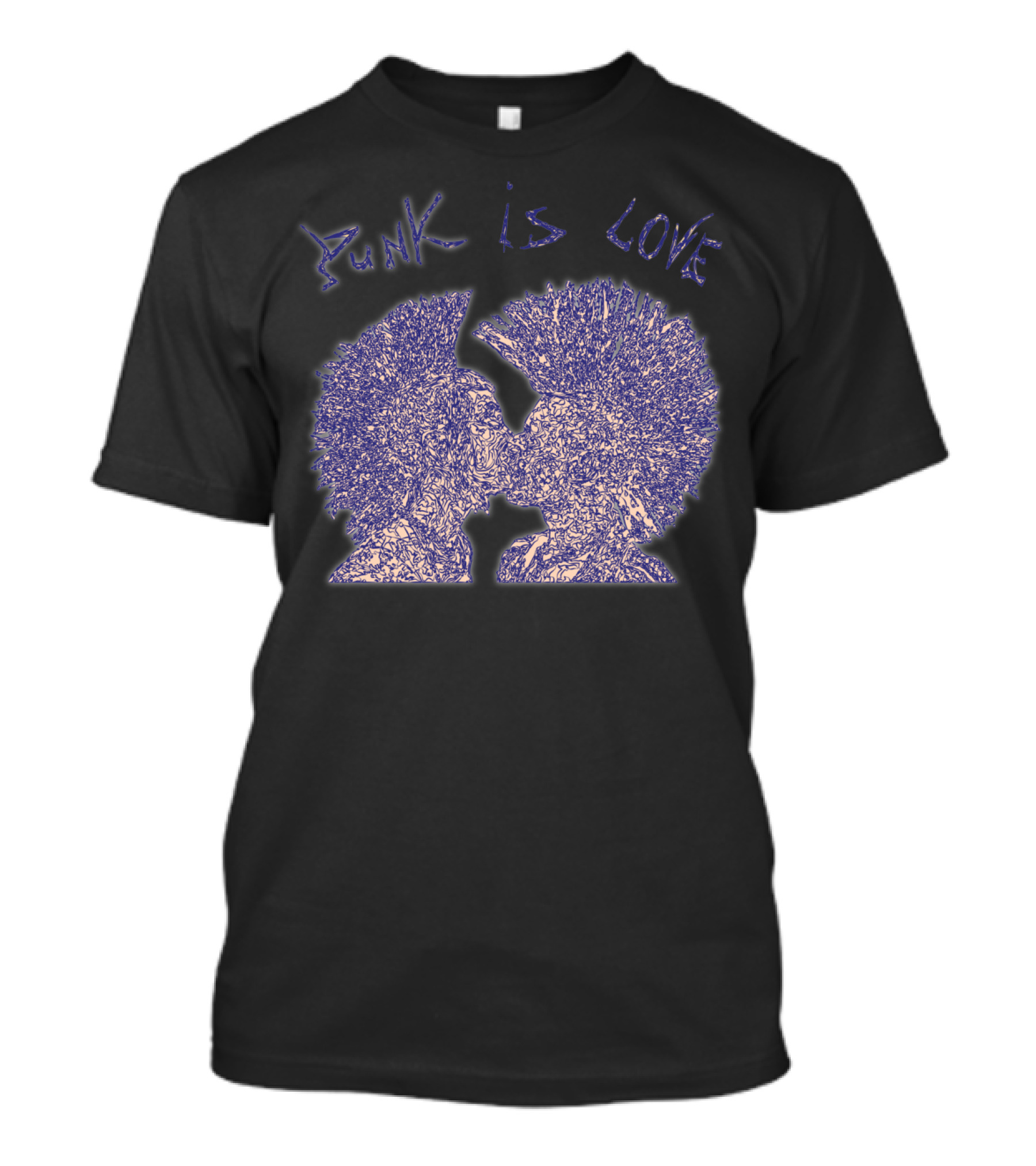 Punk Is Love Mohawk Kiss Embrace T-Shirt