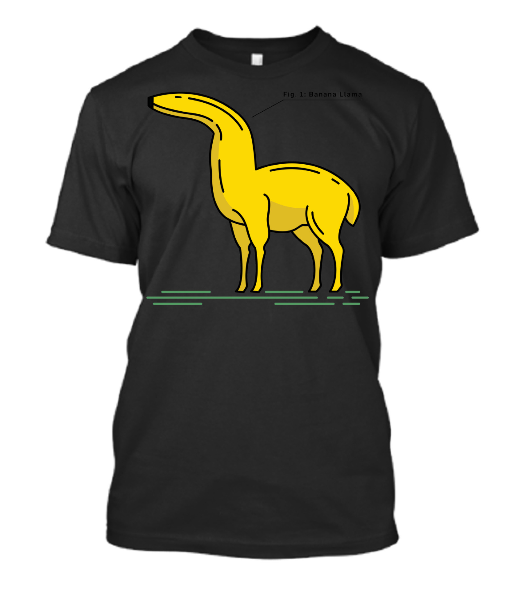 Fig. 1: Banana Llama Yellow Fusion T-Shirt