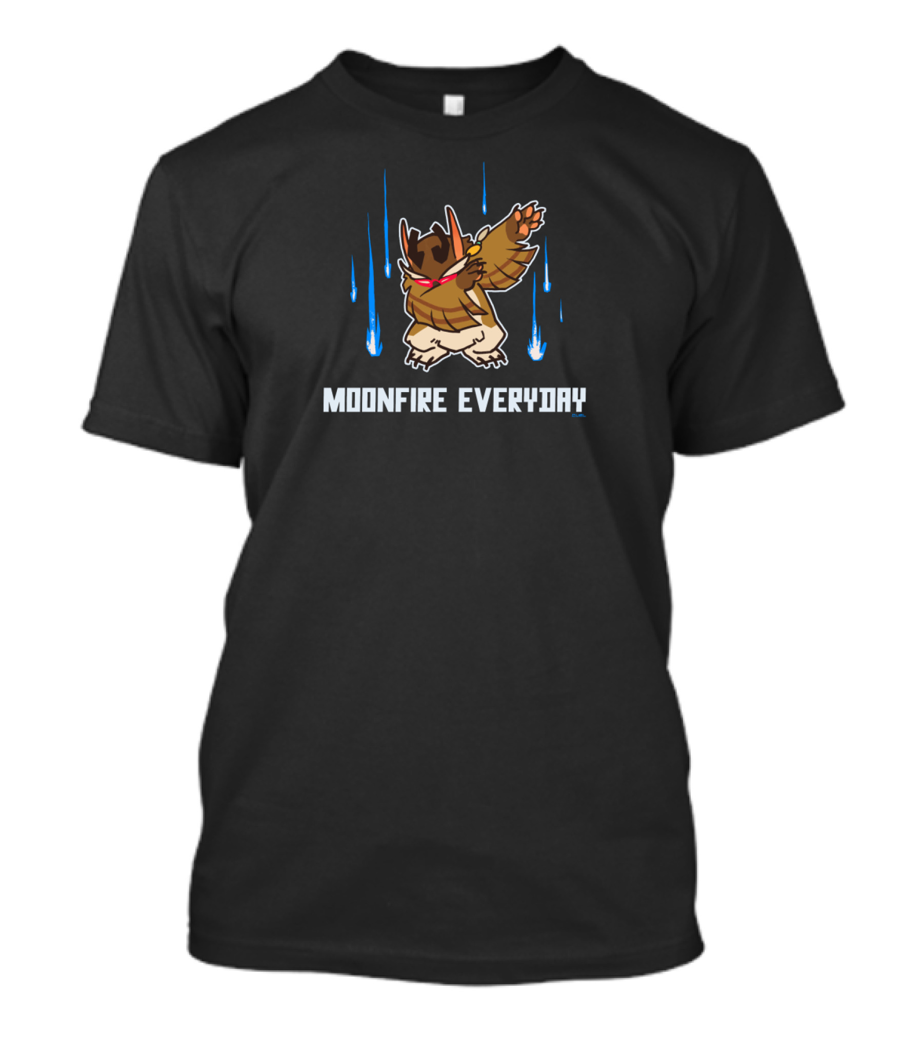 Moonfire Everyday Dabbing Owl With Falling Comets T-Shirt