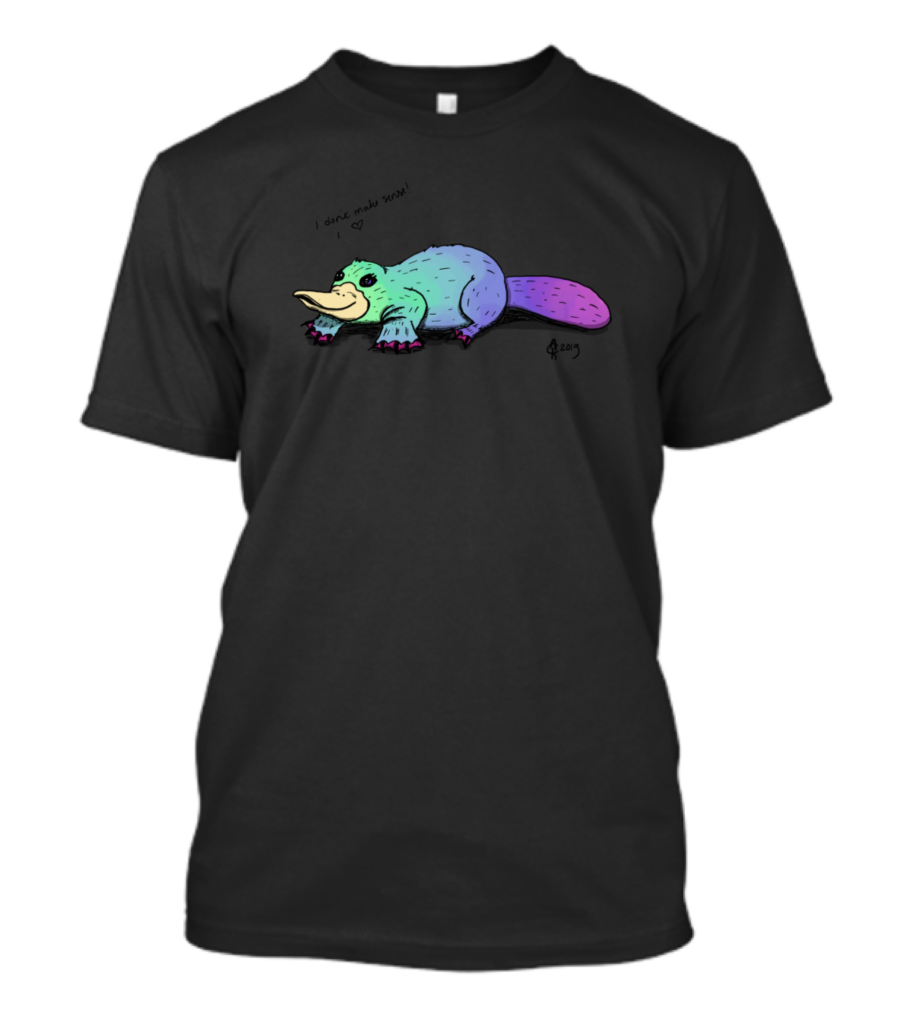Irreplaceable Glam Duck-Billed Fab With Heartful Platypus Charm T-Shirt