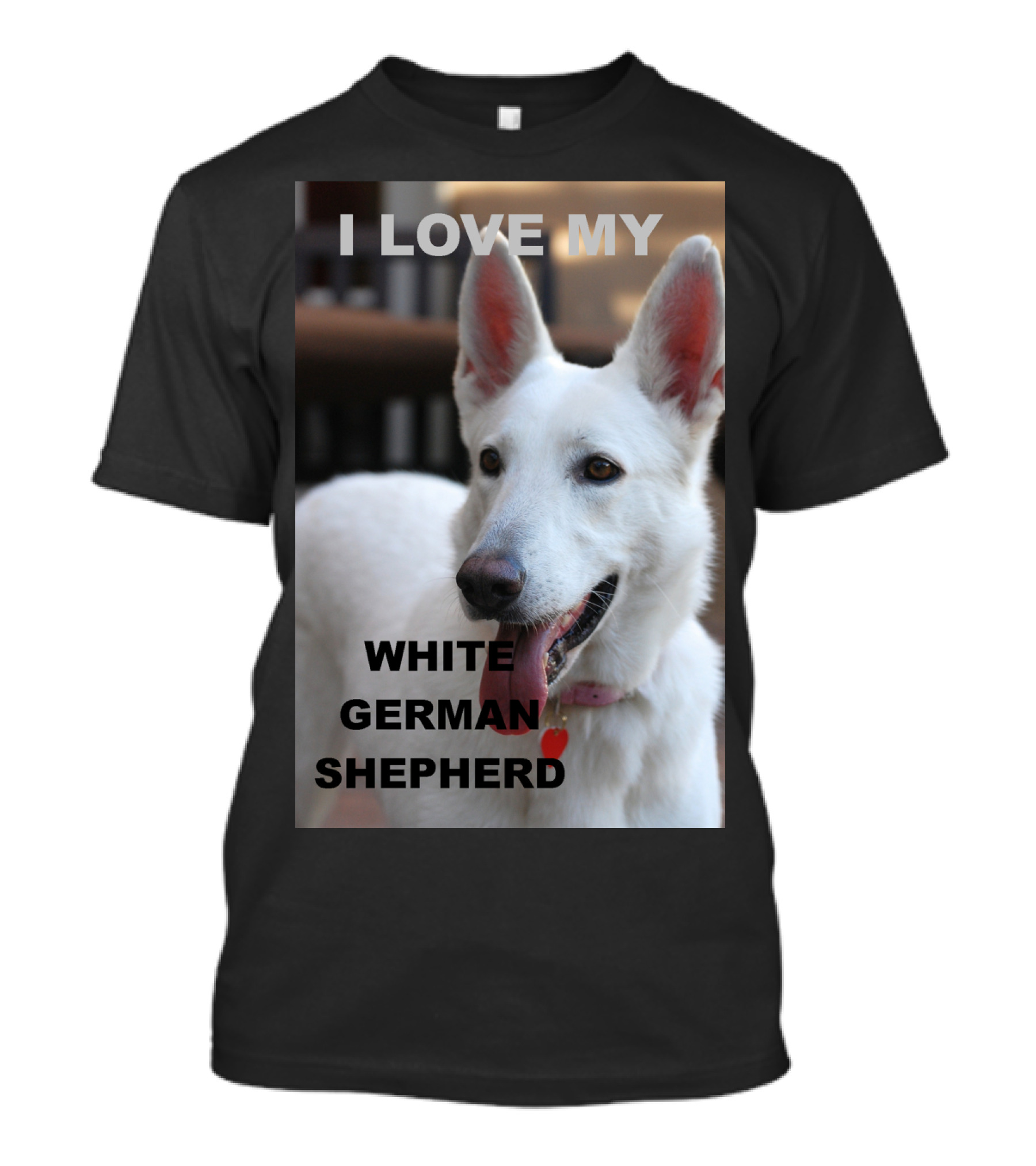 I Love My White German Shepherd With Red Heart T-Shirt