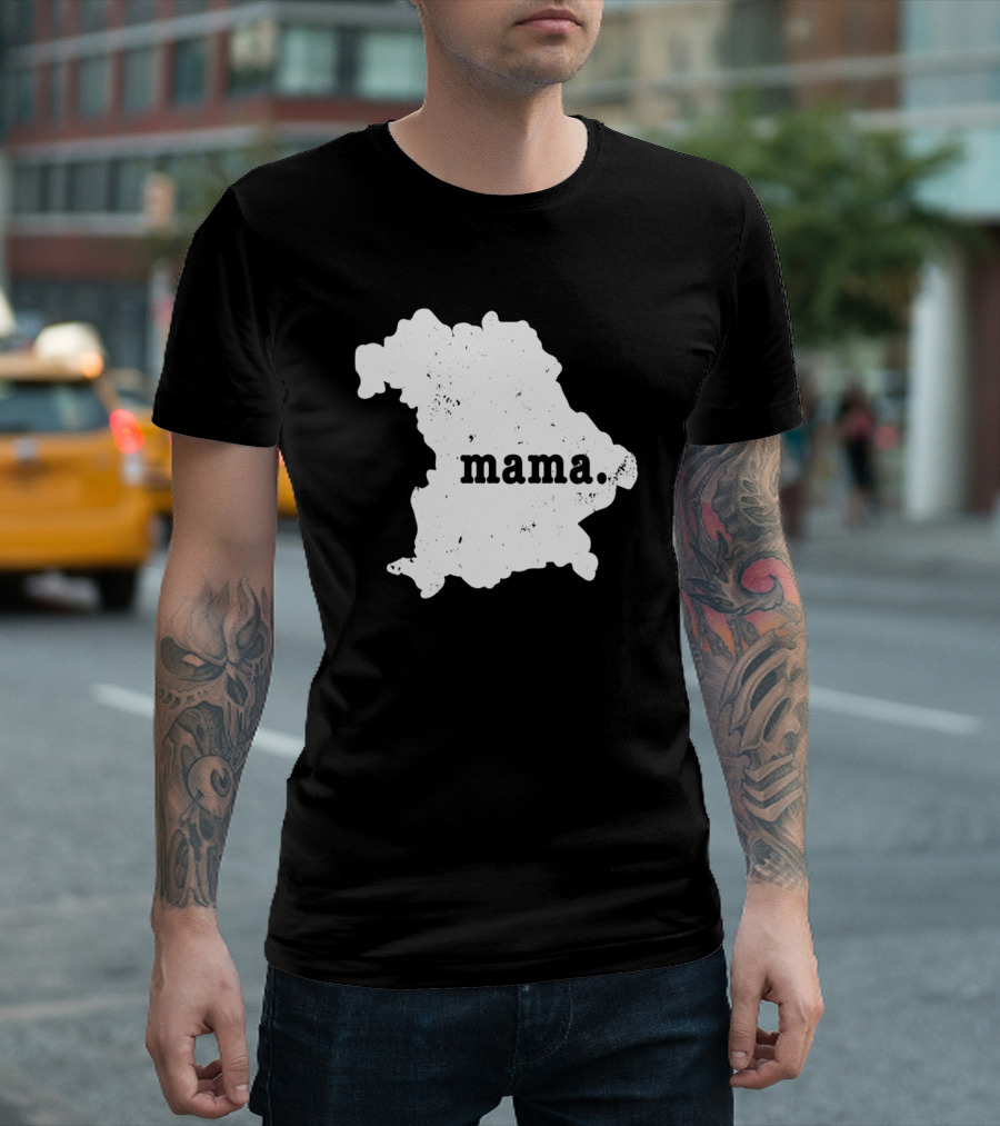 Bavaria Map Mama Typography With Germany Connection T-Shirt