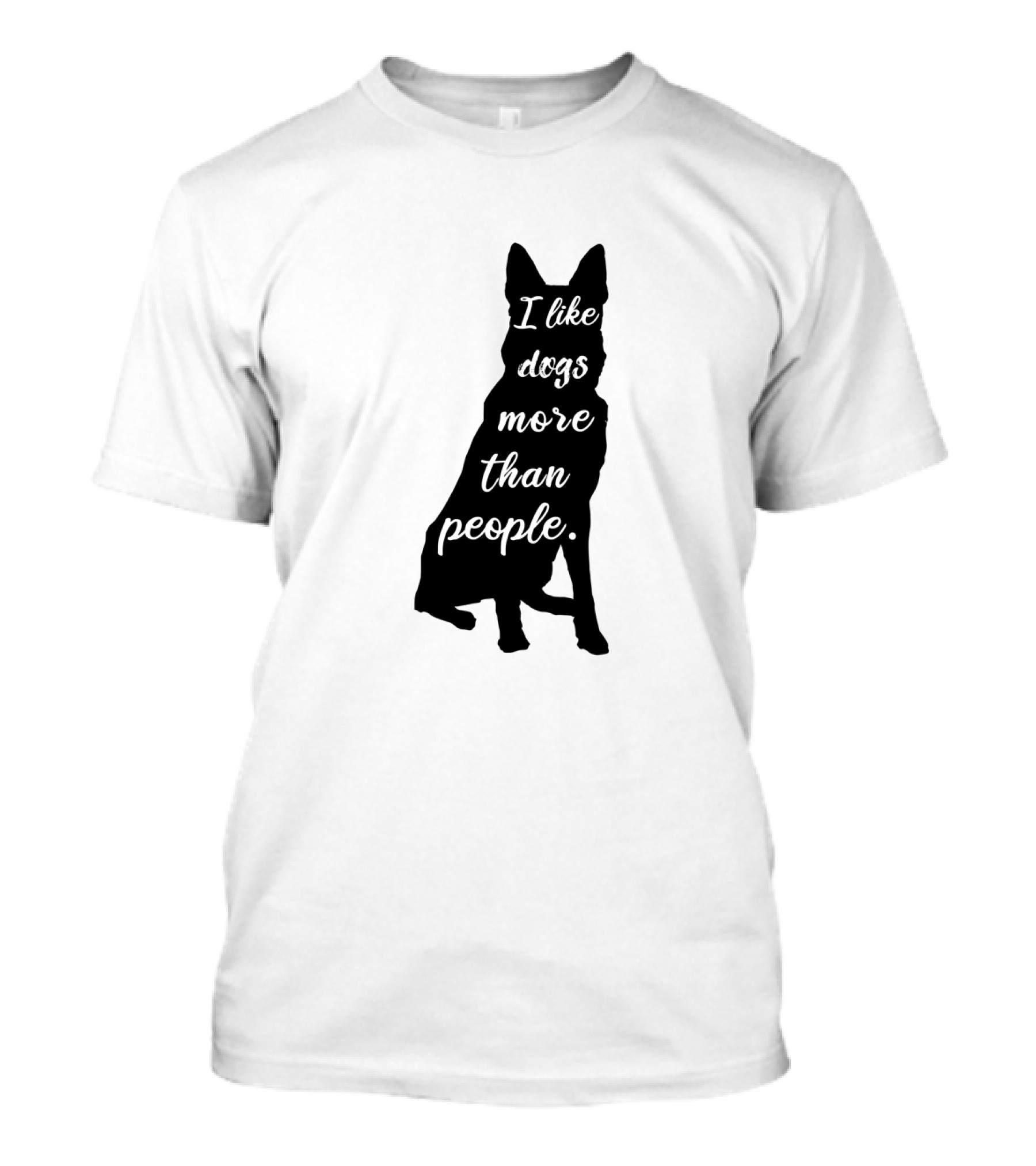 German Shepherds Silhouette I Like Dogs More Than People T-Shirt