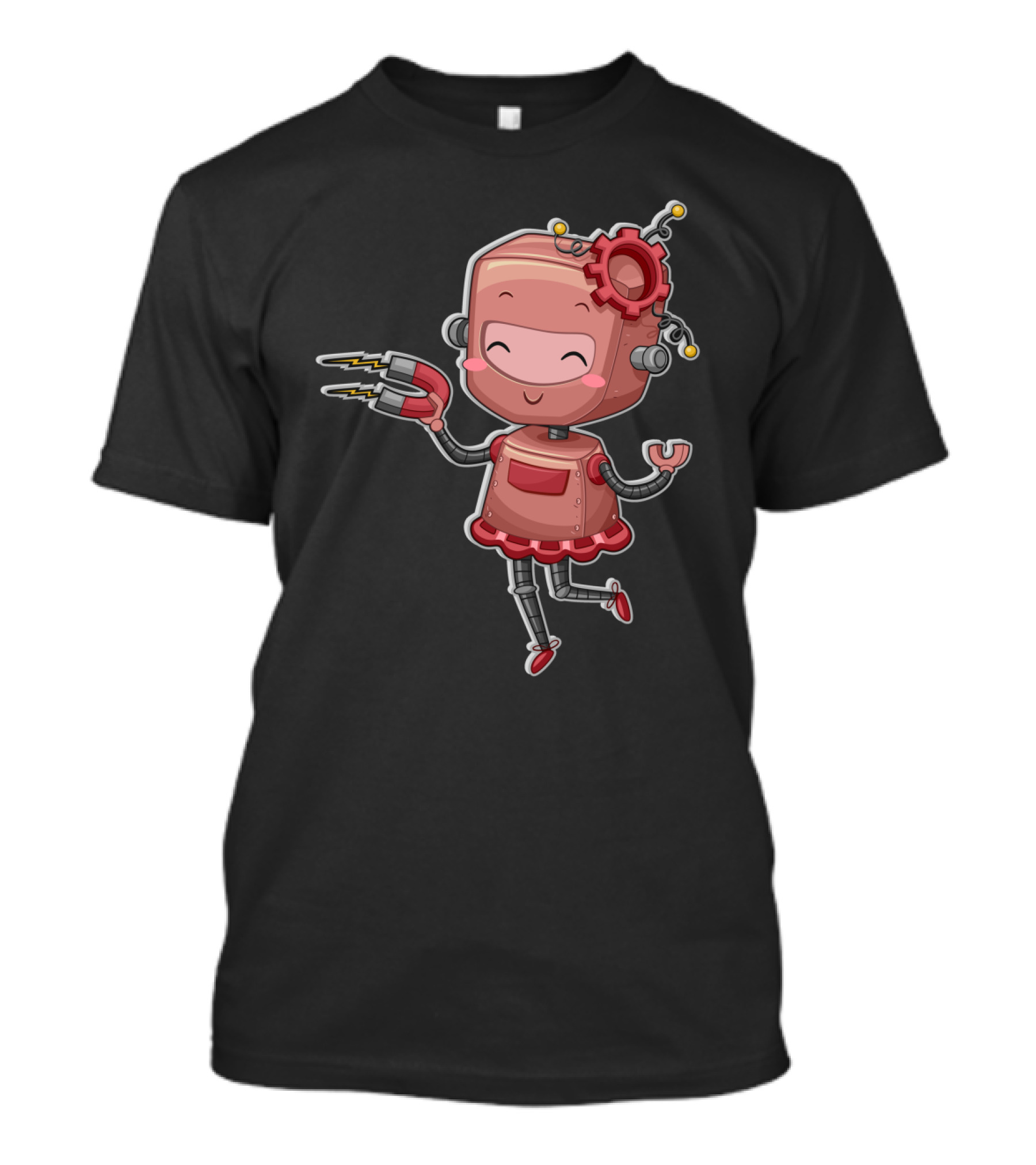 I Magnet U Female Robot With Magnet Hands Gears And Cogs T-Shirt