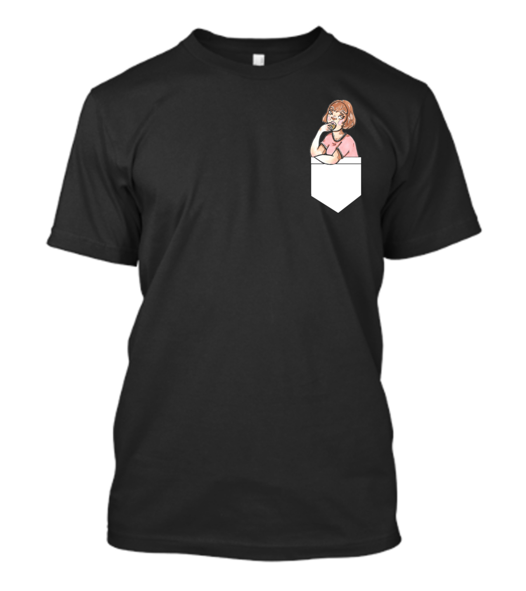 Pocket Cookie Babe Eating Delicious Snack In Adorable T-Shirt