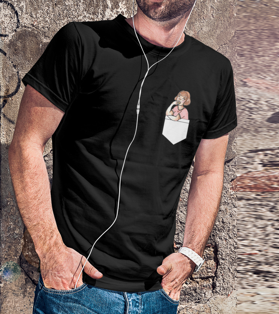 Pocket Cookie Babe Eating Delicious Snack In Adorable T-Shirt