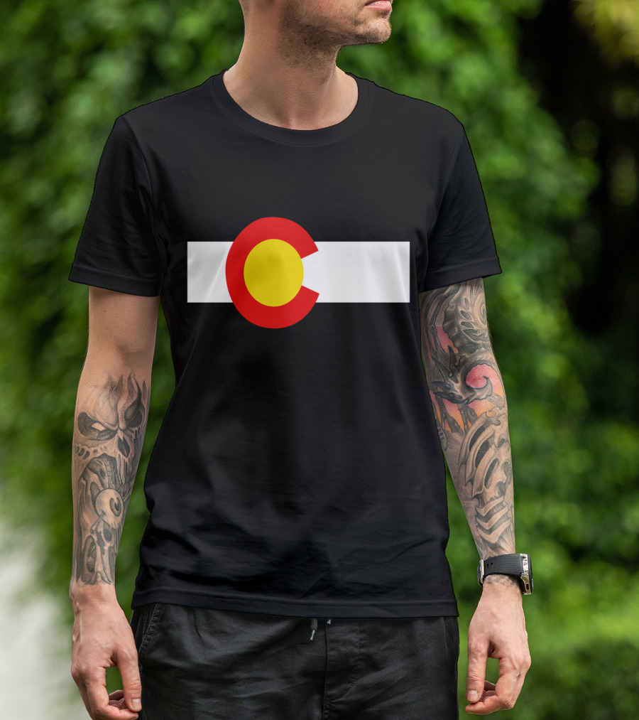 Colorado Flag Style Circular Emblem T-Shirt