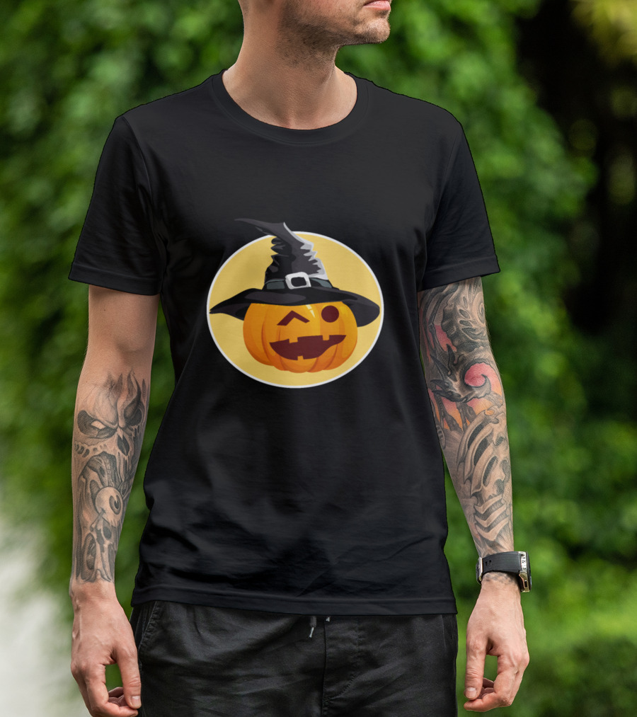 Happy Halloween Kids Pumpkin With Witch Hat Fun T-Shirt