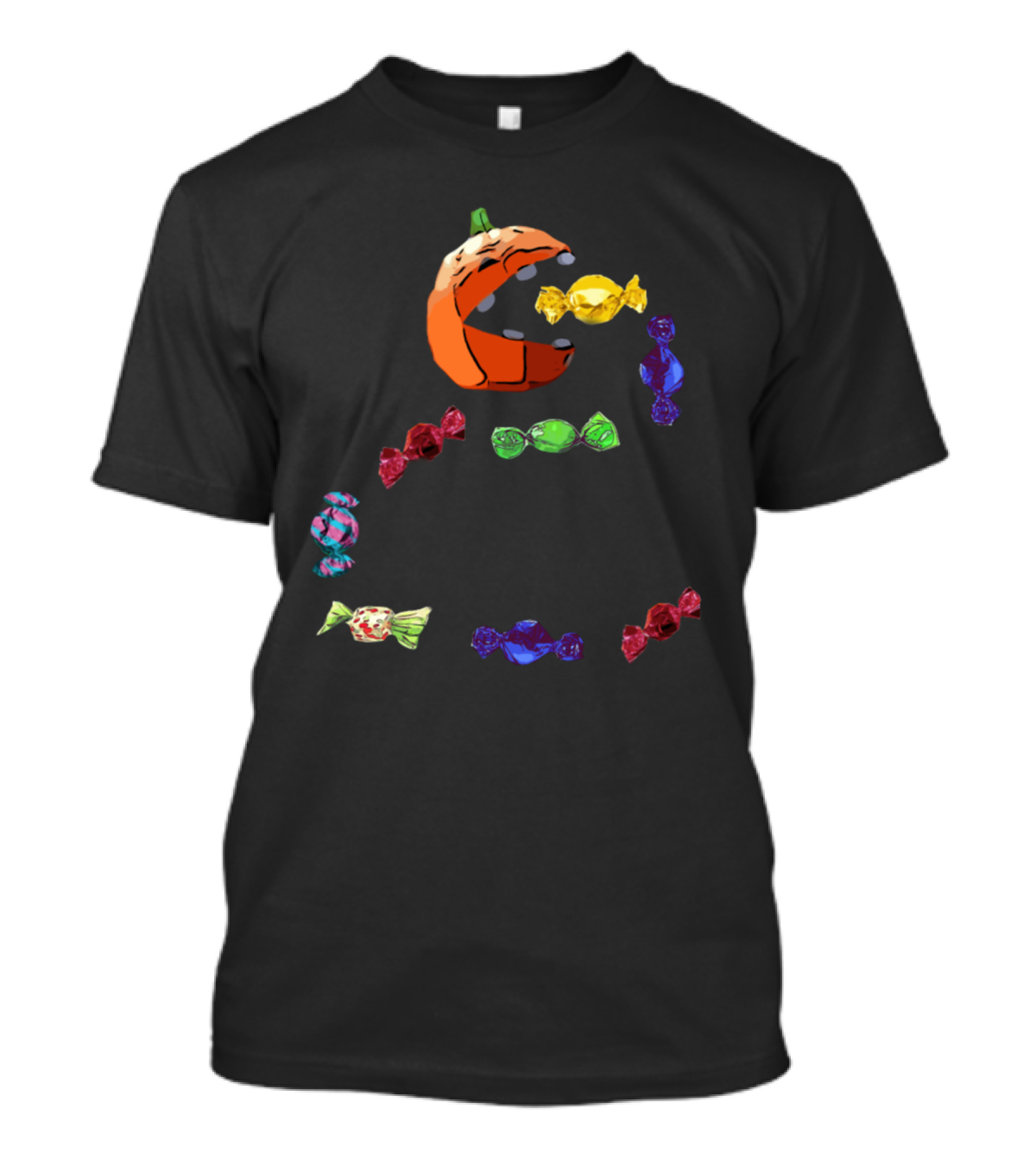 Pumpkin And Candy Game Inspired By Retro Arcade Icon Pac-Man T-Shirt