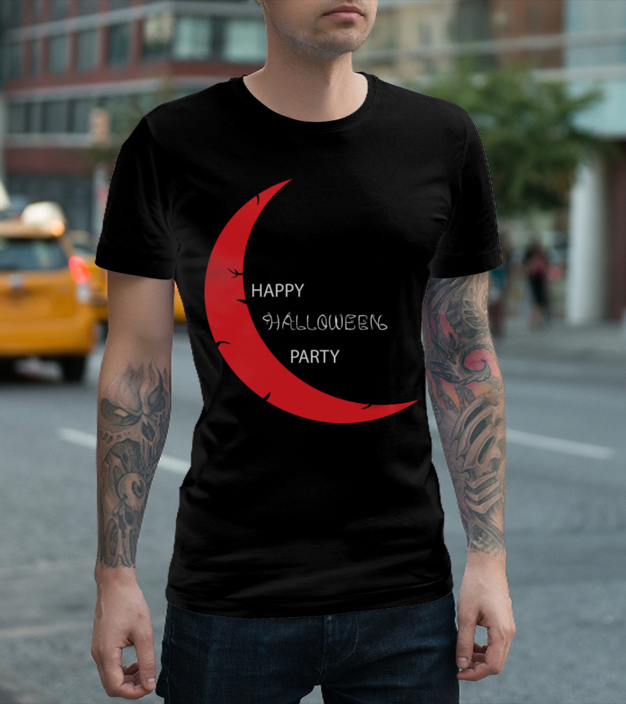 Trick Or Treat Happy Halloween Party Red Moon T-Shirt